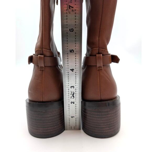 Linea Paolo Kamile Knee High Riding Boots Almond Toe Brown Size US6.5M EU37 - Picture 4 of 11